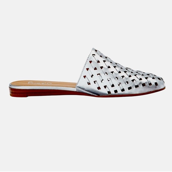 FRANCO SARTO L-GLENA 2 WOVEN SILVER MULES SZ 8 MED EUC - Picture 6 of 10